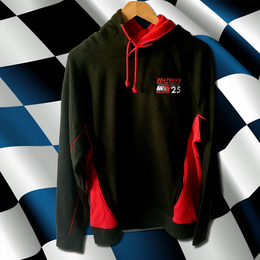 Mull Rally 2025 - Black/Red Embroidered Contrast Hoodie