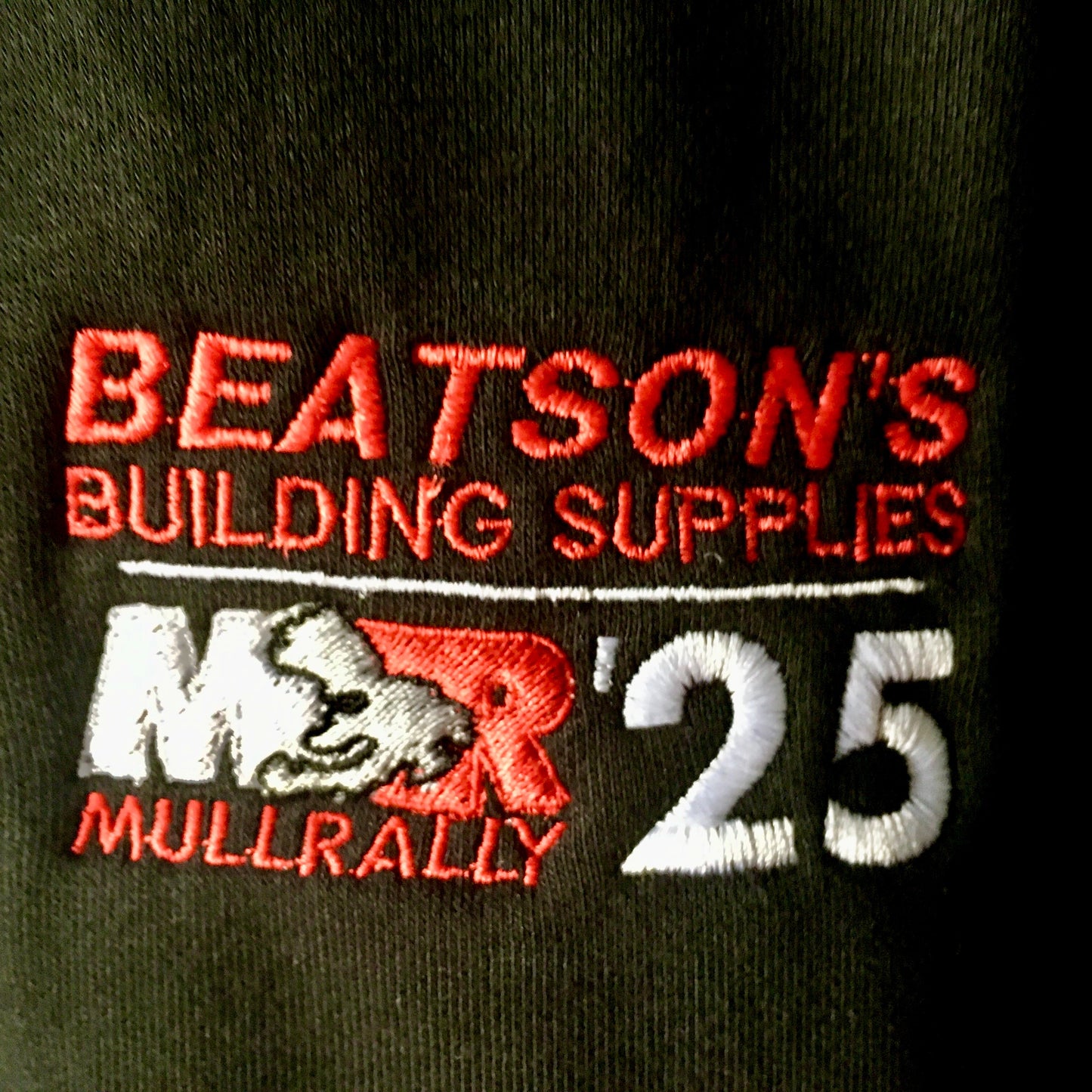 Mull Rally 2025 - Black/Red Embroidered Contrast Hoodie