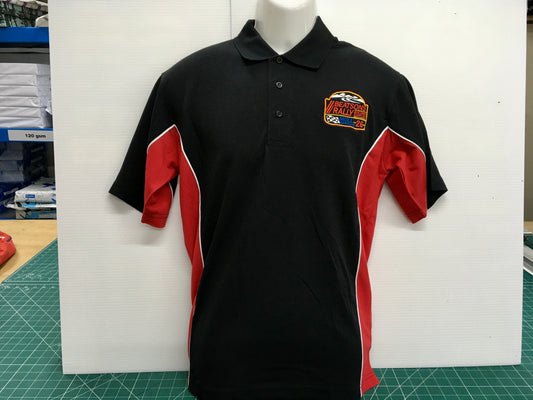 Mull Car Club 26 - Black/Red Sports Polo Shirt