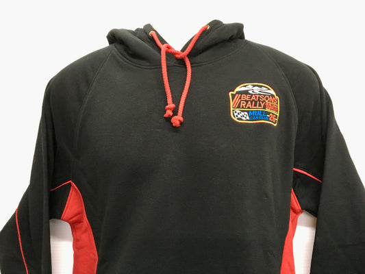 Mull Car Club 26 - Black/Red Embroidered Contrast Hoodie