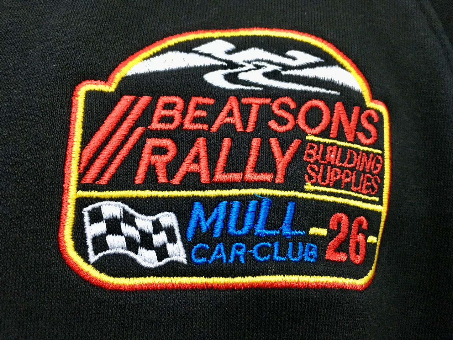 Mull Car Club 26 - Black/Red Embroidered Contrast Hoodie