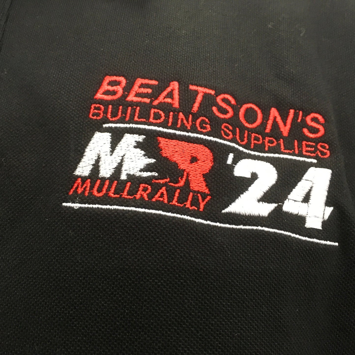 Mull Rally - Black Polo Shirt with red trim