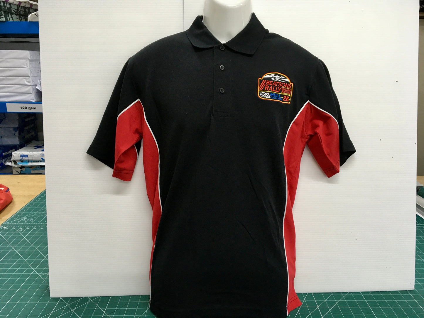 Mull Car Club 26 - Black/Red Sports Polo Shirt