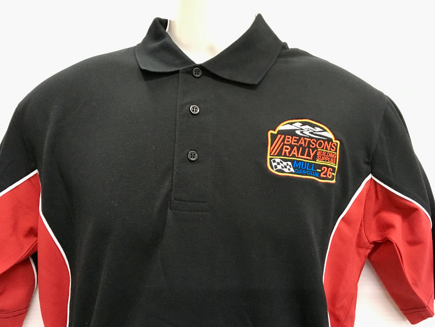 Mull Car Club 26 - Black/Red Sports Polo Shirt
