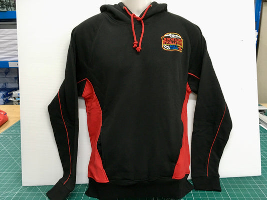 Mull Car Club 26 - Black/Red Embroidered Contrast Hoodie